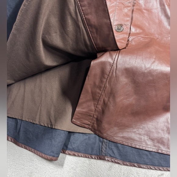 NWT Banana Republic Factory Vegan Faux Leather Brown A Line Button Midi Skirt 2 - Picture 9 of 16